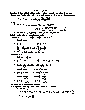 Ôn tập Đạo hàm 11